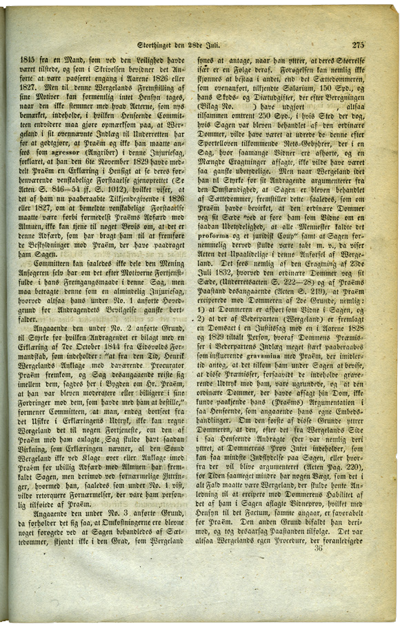 Indstilling No. 380 fra Budgetcomiteen 28. juli 1845, trykket 